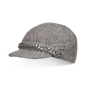 Michael Kors Women's Braided Cable Peak Hat Pearl Heather One Size OS